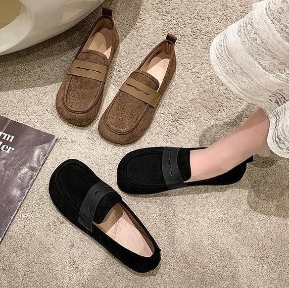 Zapatos planos de mujer con textura esmerilada 2025