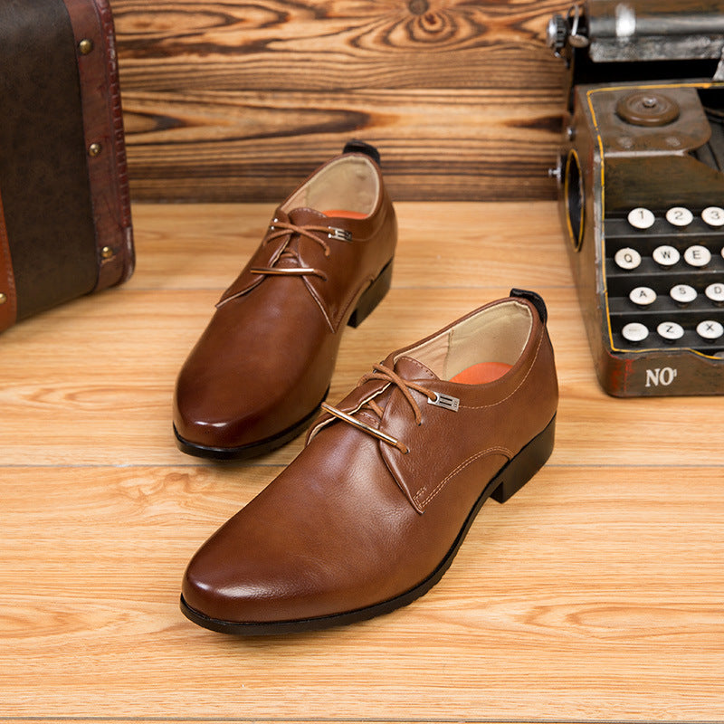 Zapatos casuales de cuero con cordones para hombre