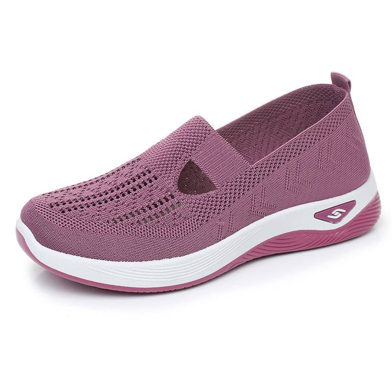 Zapatillas Deportivas Ligeras de Malla Transpirable para Mujer – Sin Cordones, Suela Plana, Comodidad Total