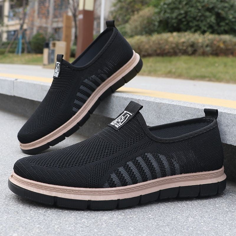 Zapatillas deportivas de malla a rayas para hombre