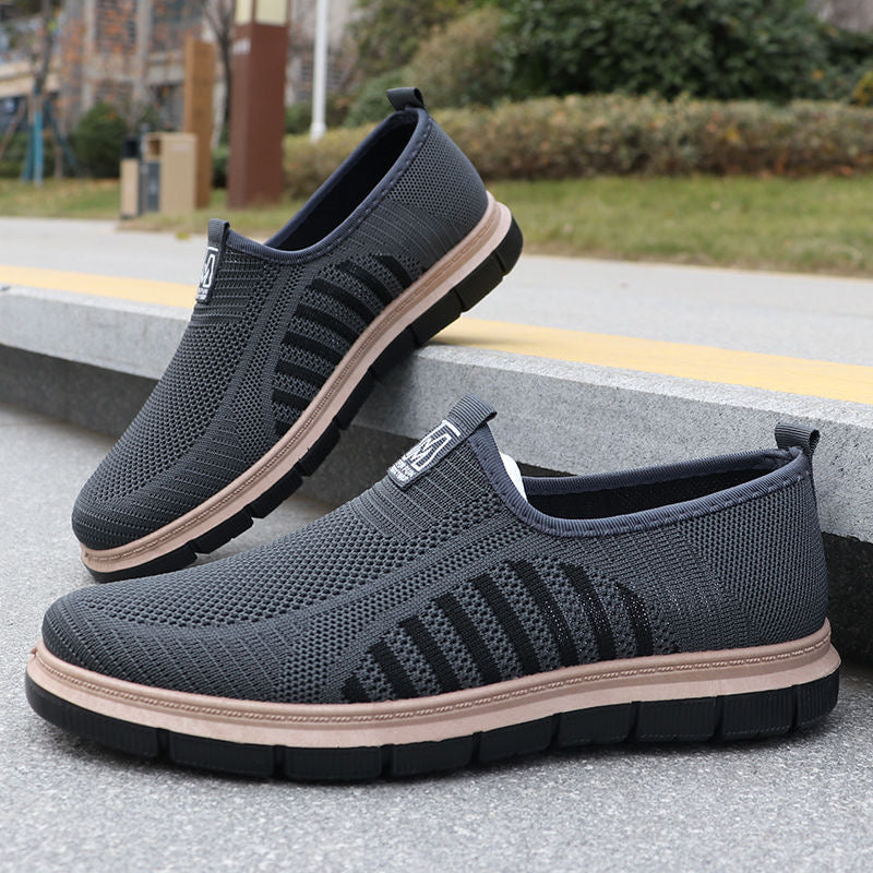 Zapatillas deportivas de malla a rayas para hombre