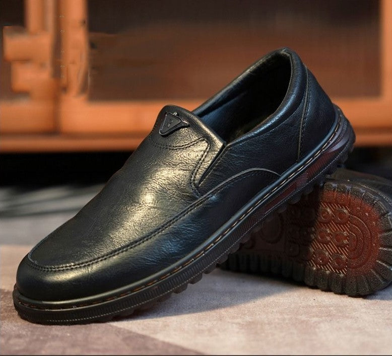 2025 nuevos zapatos casuales de cuero genuino para hombres