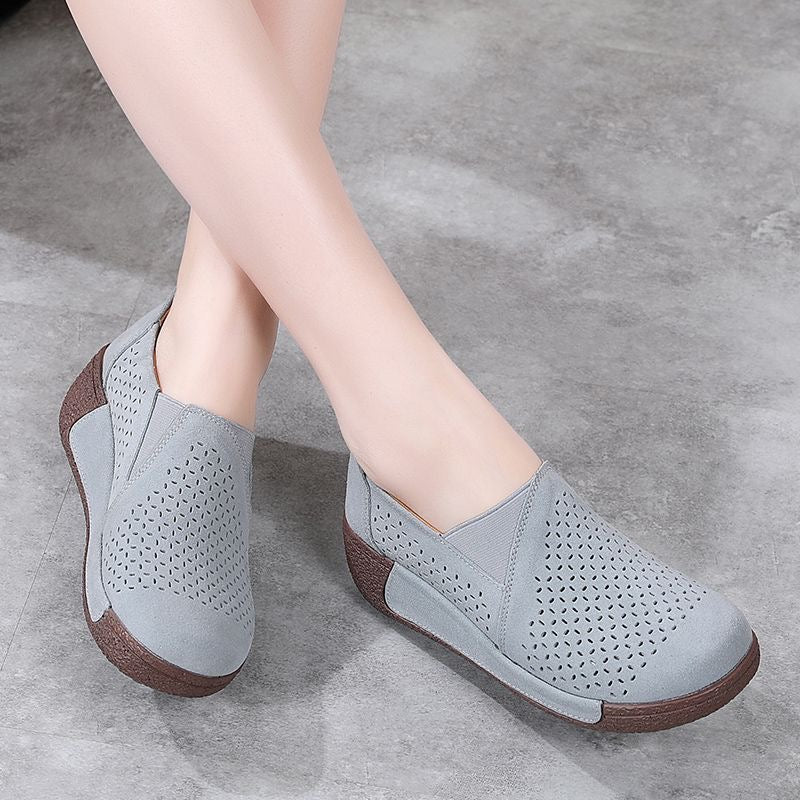 Zapatos casuales de plataforma de cuero genuino