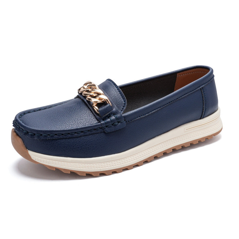 Zapatos de cuero cómodos de corte bajo