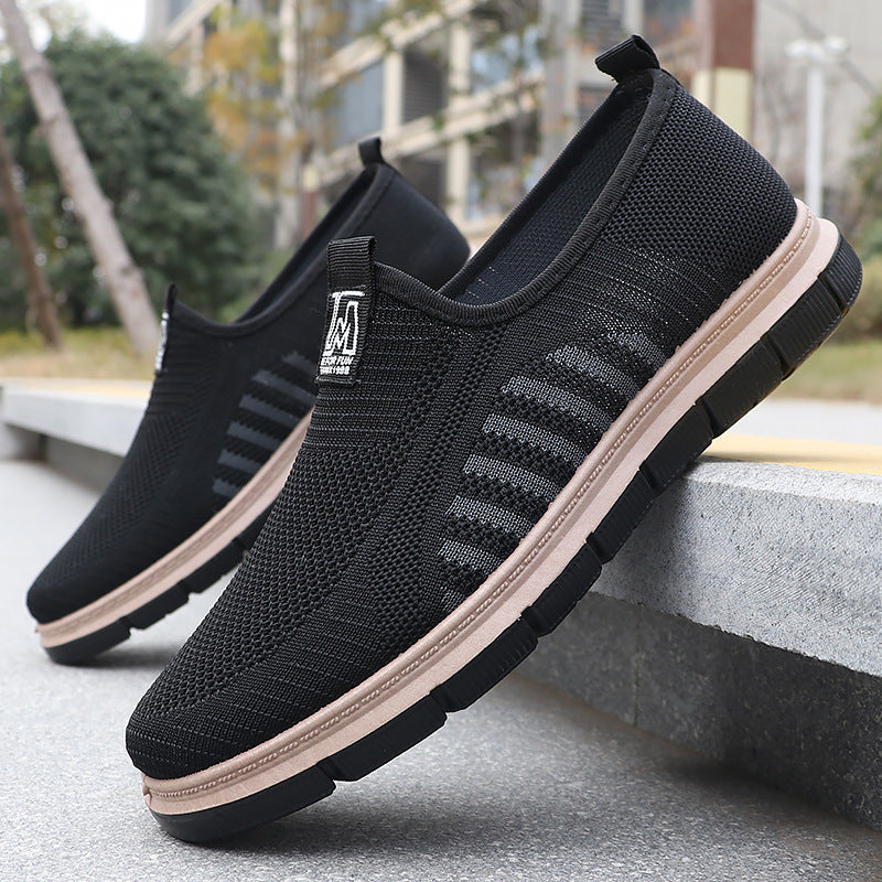 Zapatillas deportivas de malla a rayas para hombre