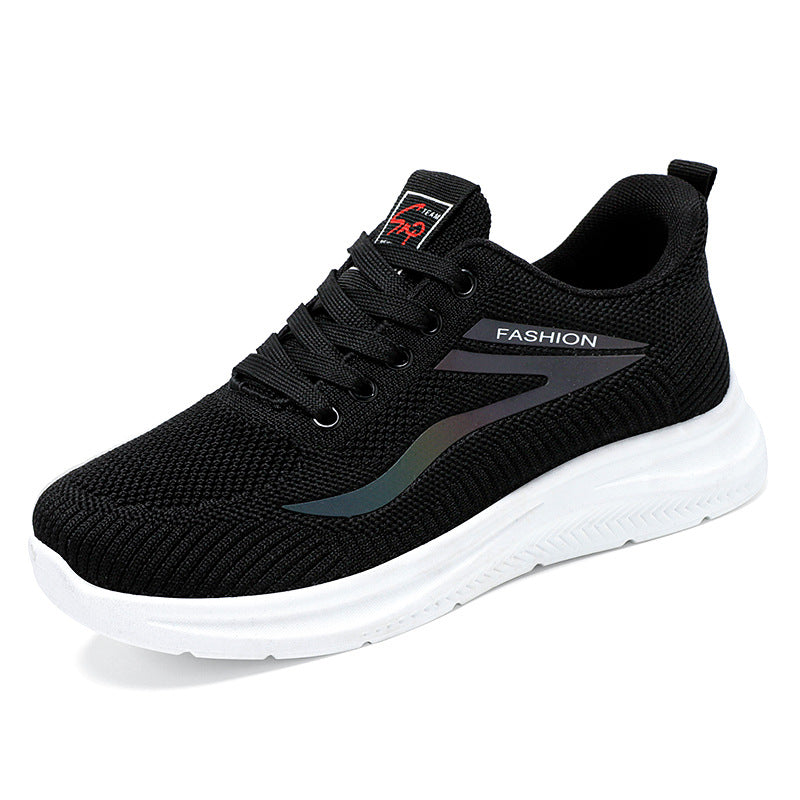 Zapatos casuales de suela suave de punto transpirable para mujer
