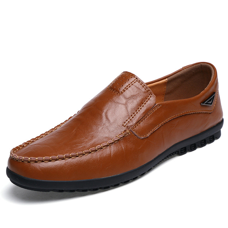 Zapatos de cuero para hombre de negocios con logotipo triangular