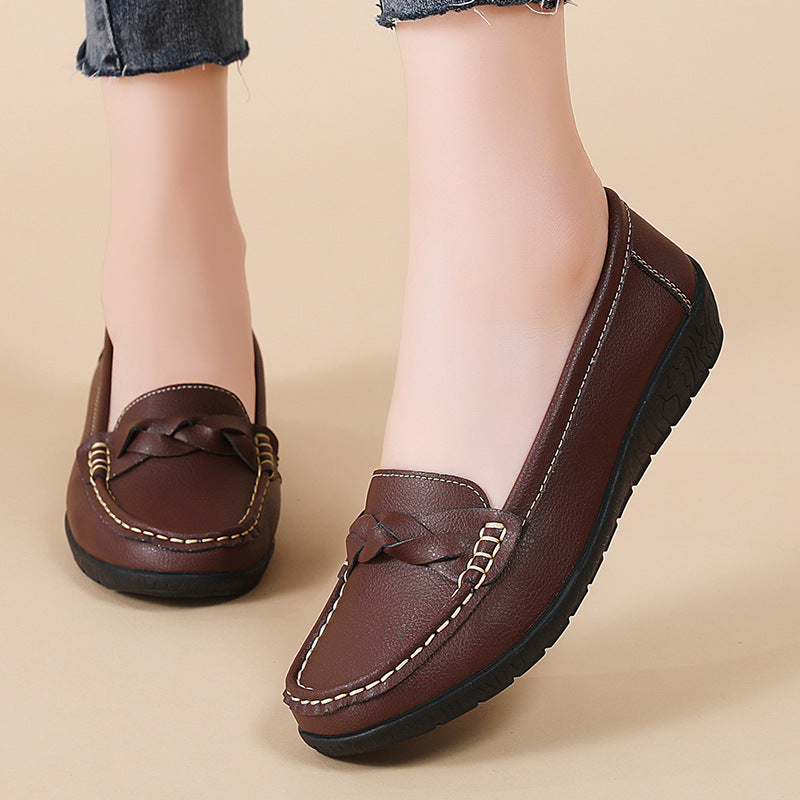 zapatos de cuero retorcido