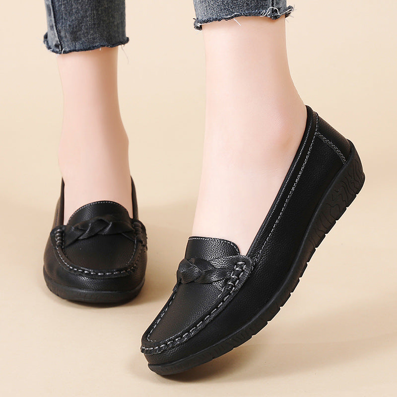 zapatos de cuero retorcido
