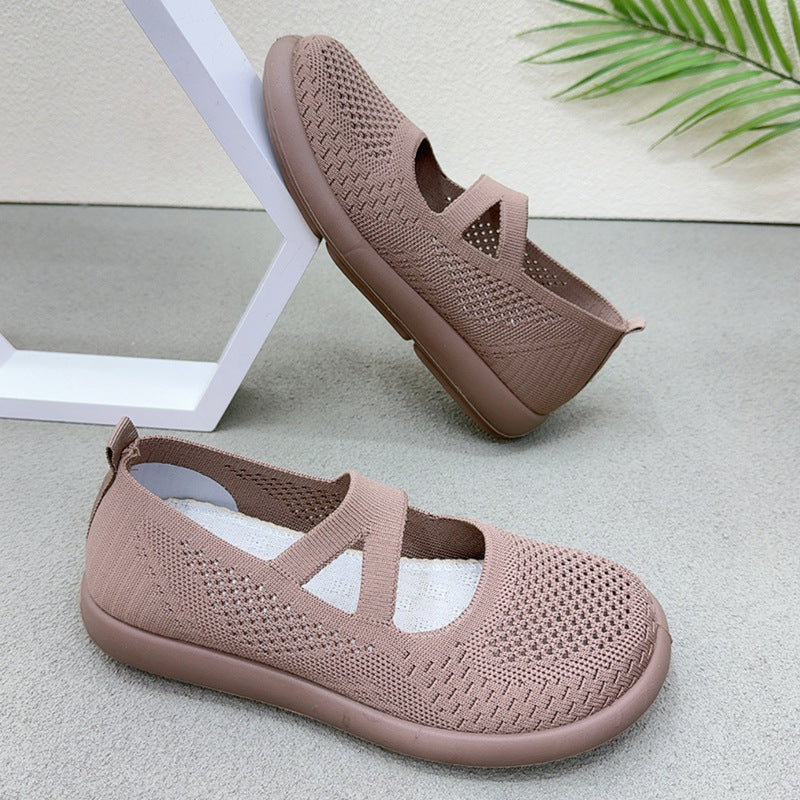 Zapatos de malla con cordones huecos
