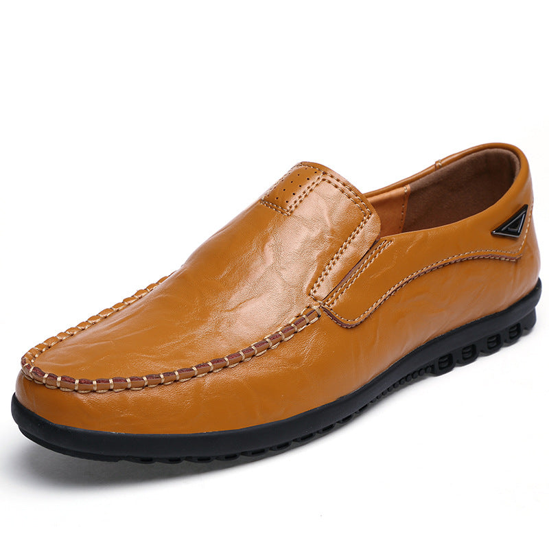 Zapatos de cuero para hombre de negocios con logotipo triangular