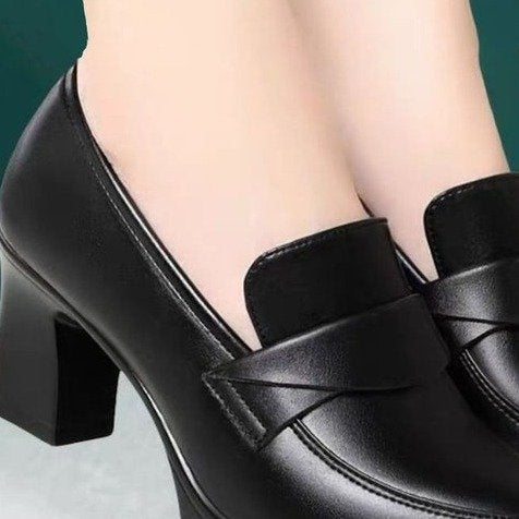 Mocasines de tacón alto cruzado 2025 para mujer