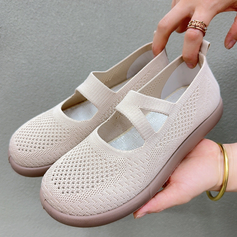 Zapatos de malla con cordones huecos