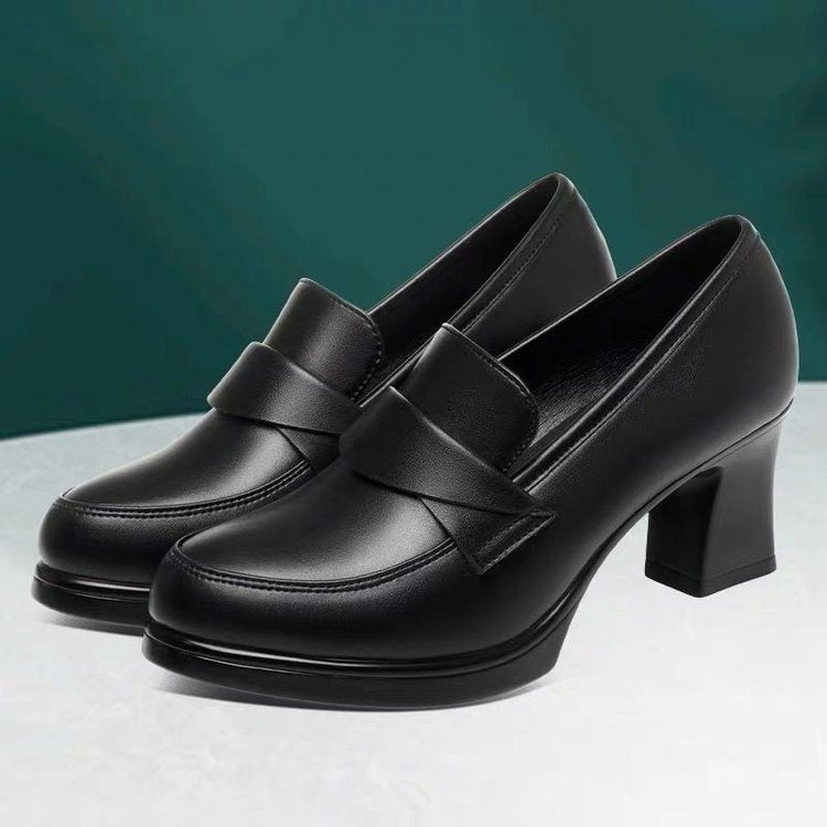 Mocasines de tacón alto cruzado 2025 para mujer