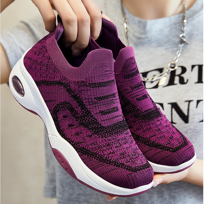 Zapatos de malla a rayas con colchón de aire