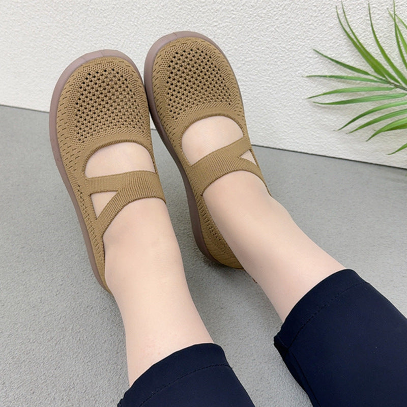 Zapatos de malla con cordones huecos