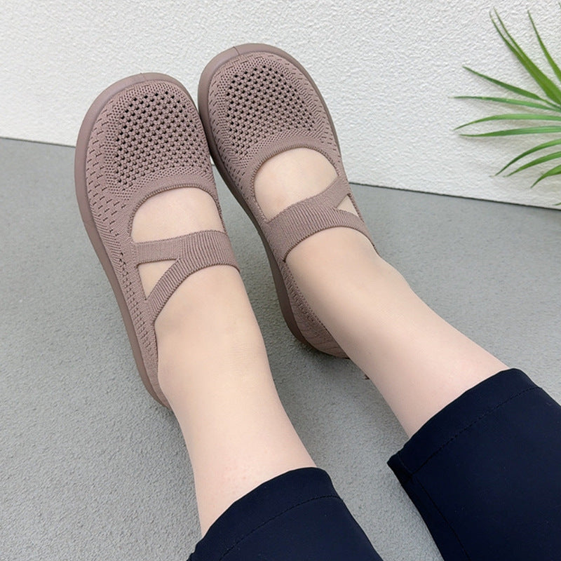 Zapatos de malla con cordones huecos