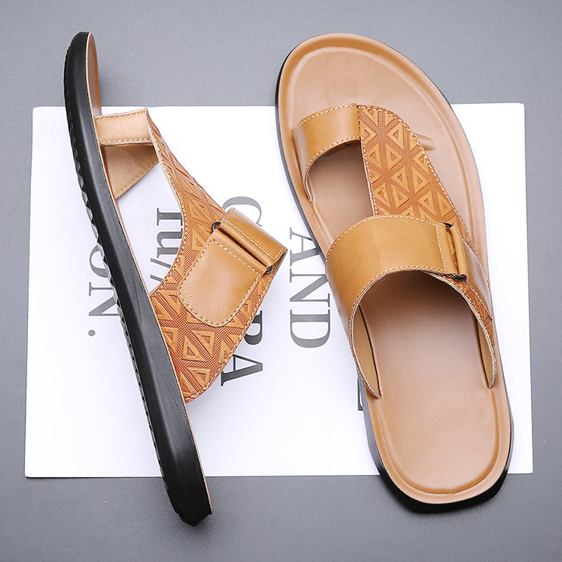 Sandalias de cuero de tallas grandes para hombre