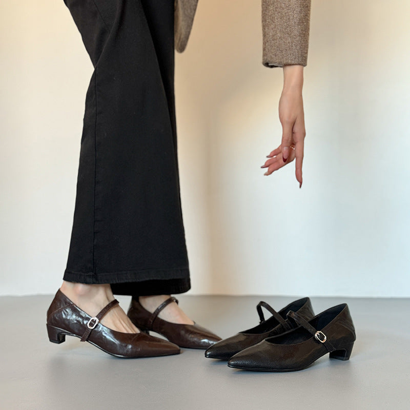 Correa que Marca la Diferencia|Zapatos de Tacón Bajo