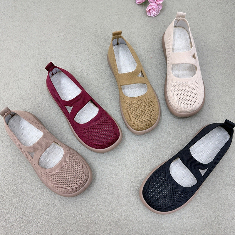 Zapatos de malla con cordones huecos