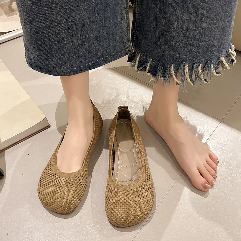 Zapatos Mary Jane de malla con punta redonda