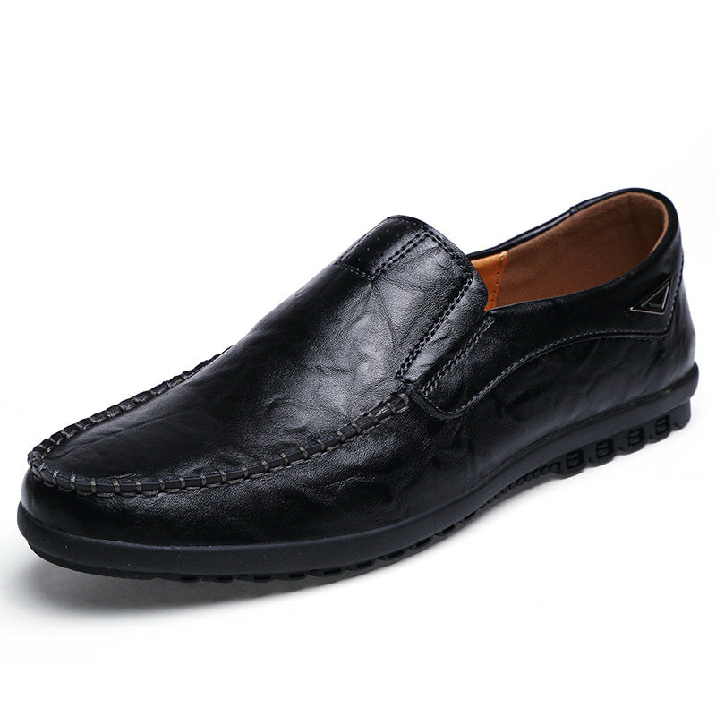 Zapatos de cuero para hombre de negocios con logotipo triangular