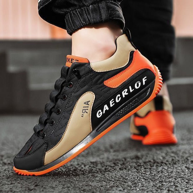 Zapatillas de piel con bloques de color