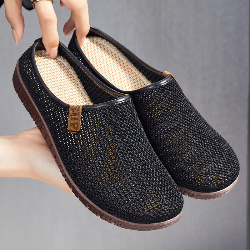 Zapatos casuales de malla con media sujeción y punta redonda