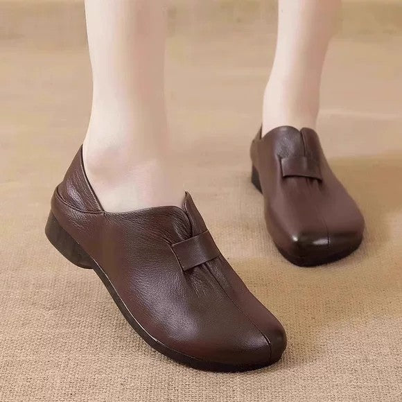 Zapatos de cuero genuino de suela blanda, suaves y cómodos