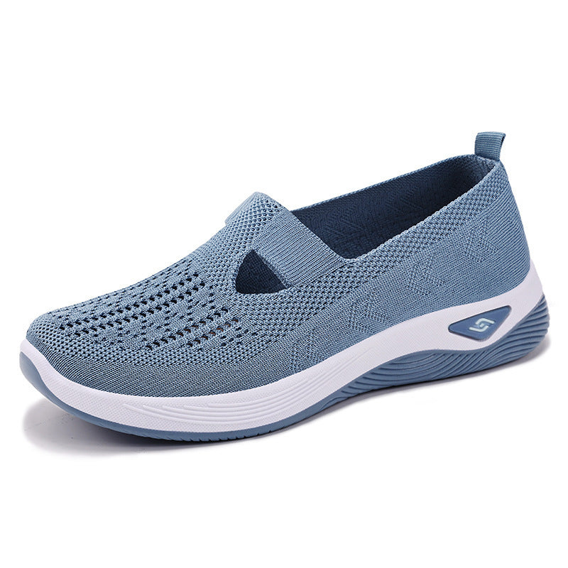 Zapatillas Deportivas Ligeras de Malla Transpirable para Mujer – Sin Cordones, Suela Plana, Comodidad Total