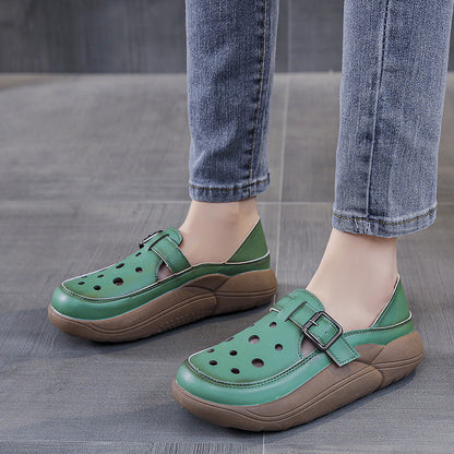 Sandalias tipo gladiador de piel suave con aberturas