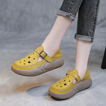 Sandalias tipo gladiador de piel suave con aberturas