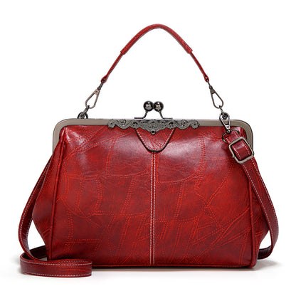 Elegante Bolso Retro de Mujer en Cuero Sintético, Bolso de Hombro y Bandolera de Gran Capacidad