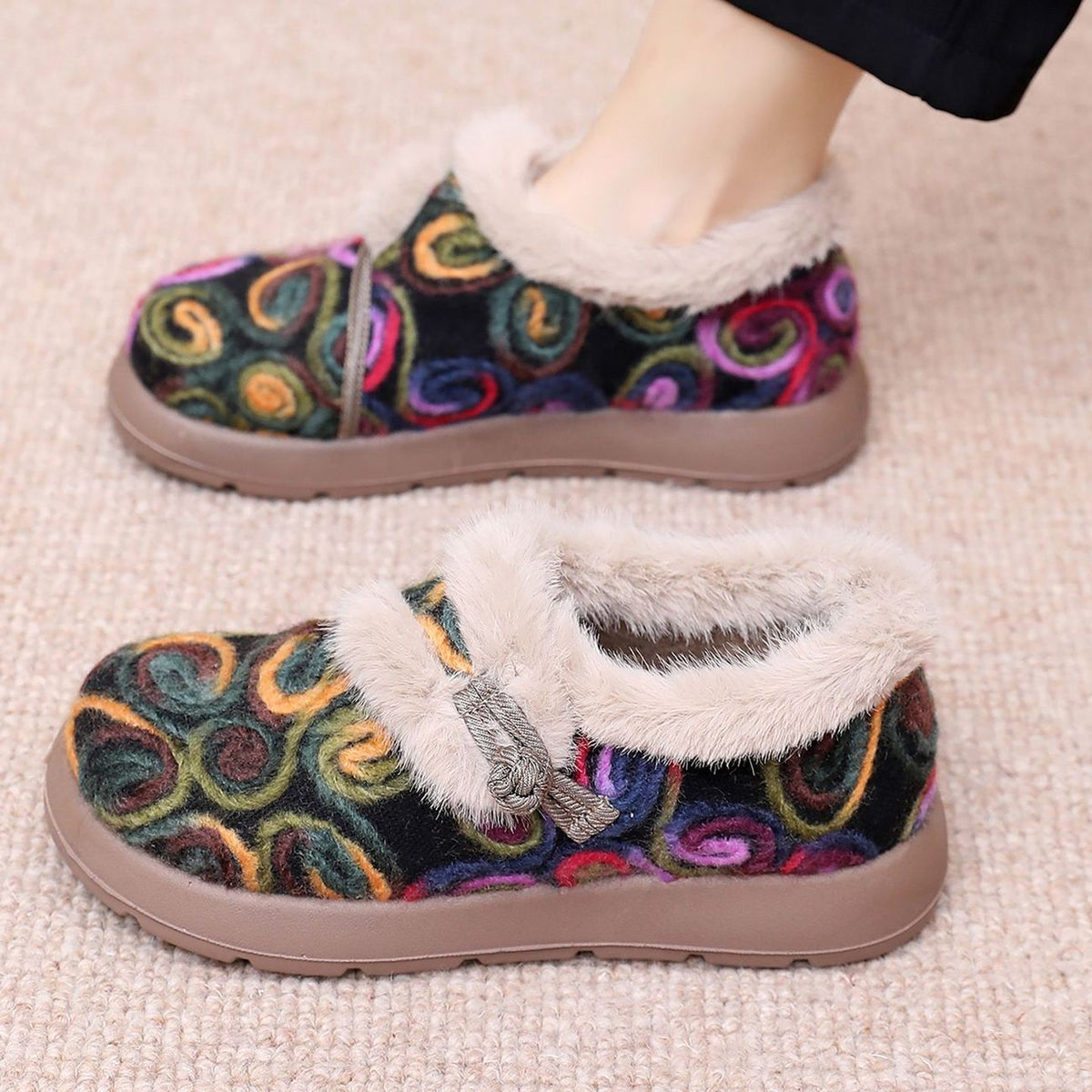 Zapatos de Invierno con Forro Cálido y Diseño Colorido