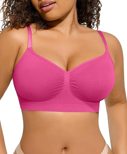 🔥Compra 1 y llévate 1 gratis (2 piezas)：Sujetador esculpido sin aros y sin relleno de cobertura total para mujer