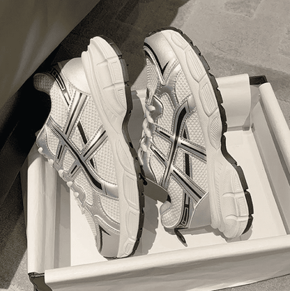 Zapatillas de running transpirables y ligeras para mujer, calzado casual versátil de suela gruesa