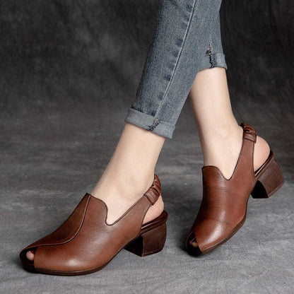 Zapatos de tacón de cuña con punta abierta