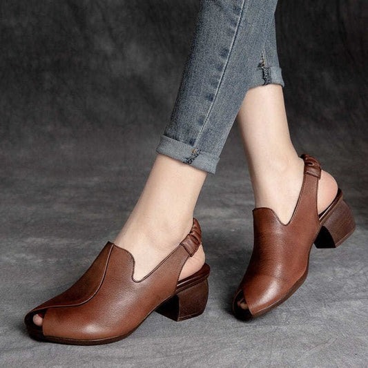 Zapatos de tacón de cuña con punta abierta