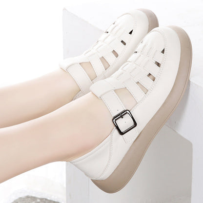 Nuevas bailarinas romanas de verano, zapatos cómodos de suela blanda.