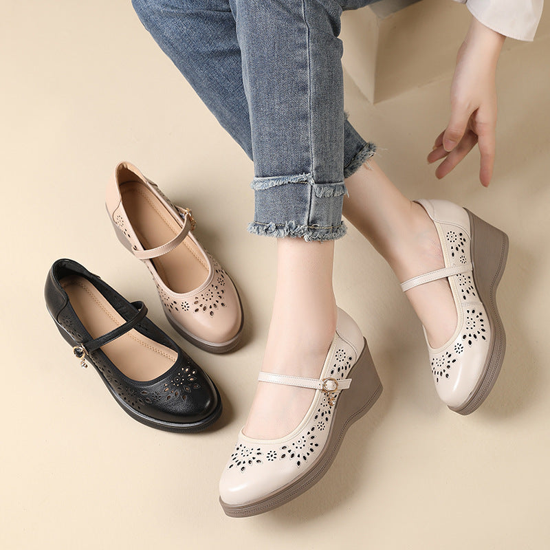 Tacones de cuña transpirables y cómodos