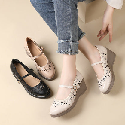 Tacones de cuña transpirables y cómodos