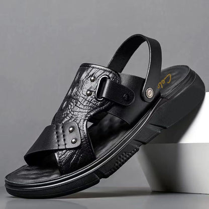 Sandalias de piel de cocodrilo de verano