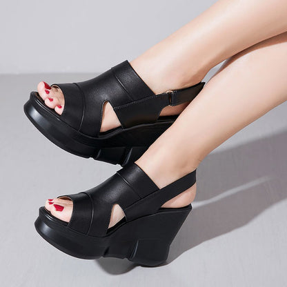 Nuevos zapatos de cuña, tacones altos gruesos