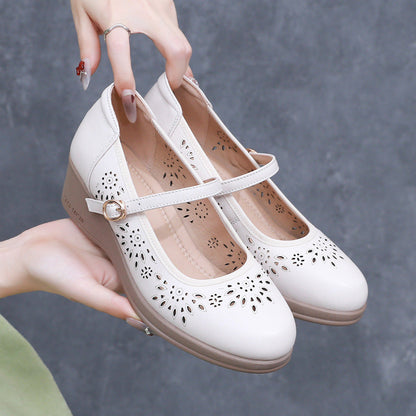 Tacones de cuña transpirables y cómodos