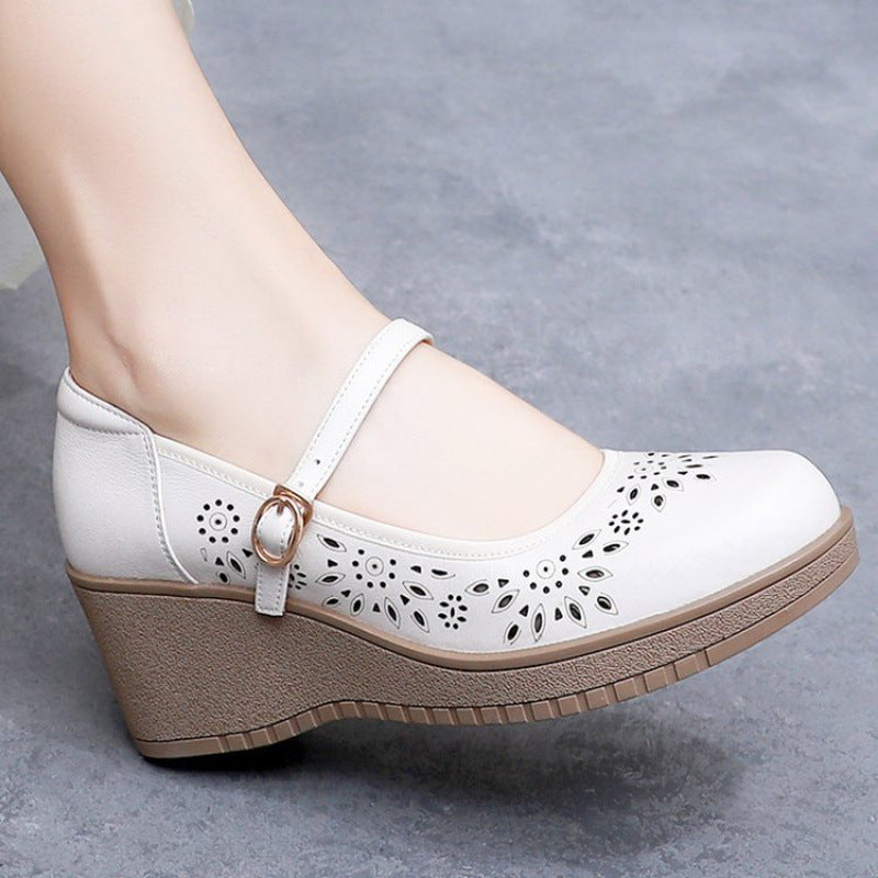 Tacones de cuña transpirables y cómodos