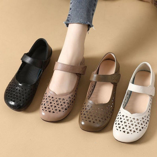 Zapatos con suela de piel de vaca y agujeros