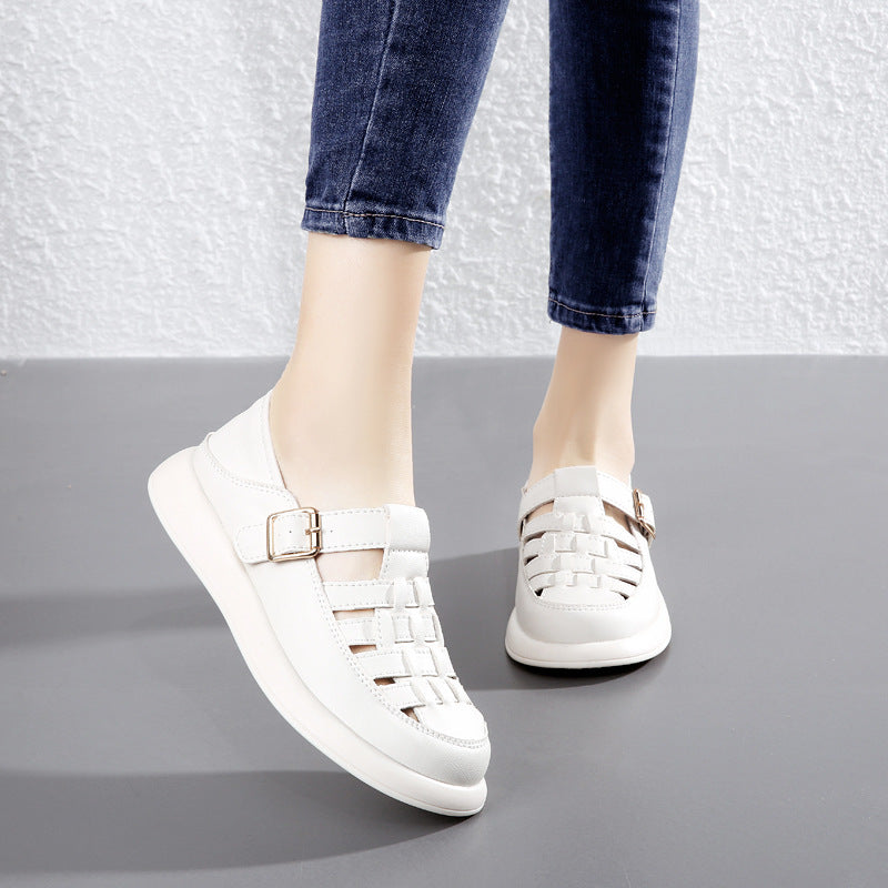 Nuevas bailarinas romanas de verano, zapatos cómodos de suela blanda.
