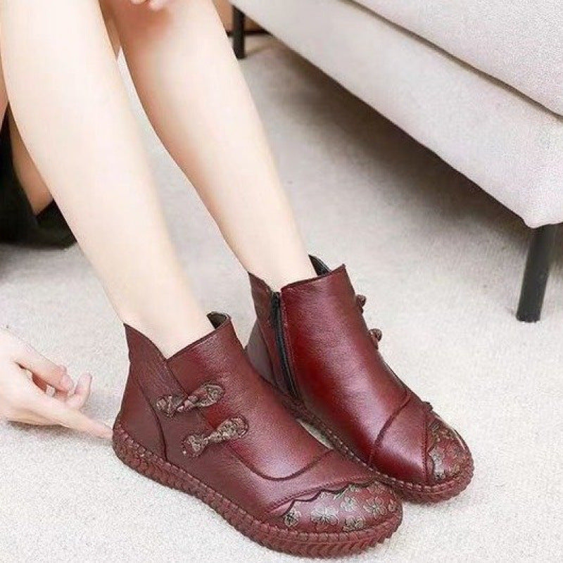 Botas planas de lana para mujer