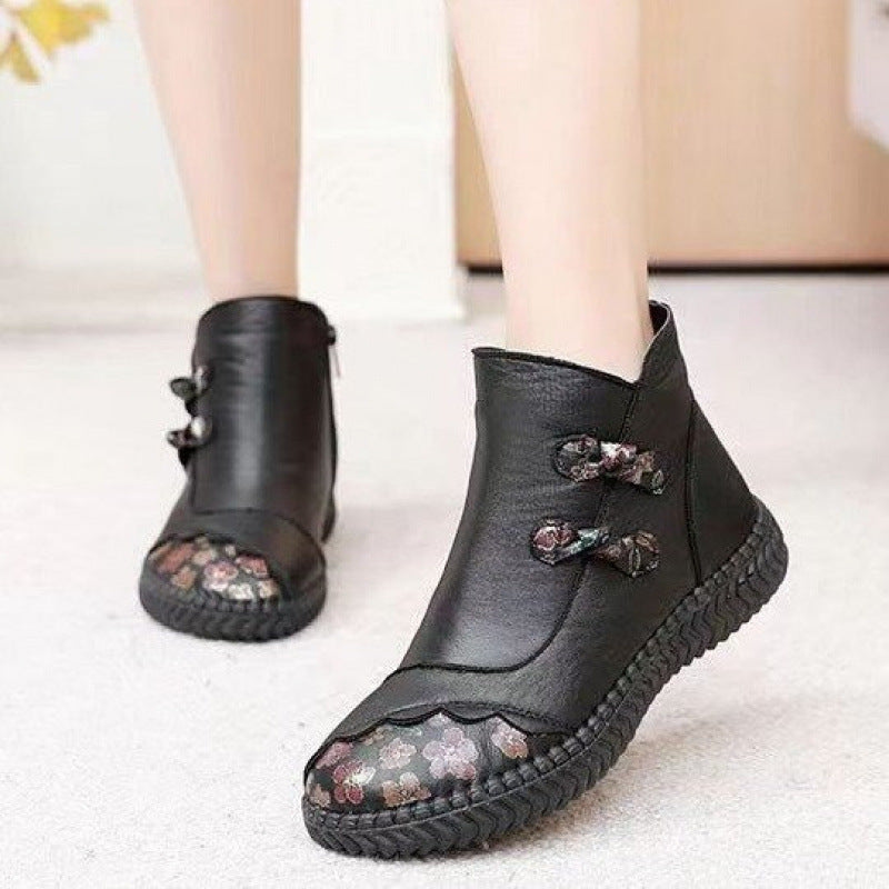 Botas planas de lana para mujer