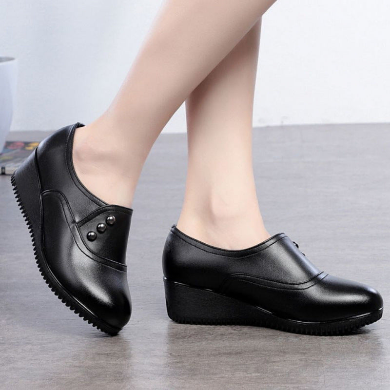 Zapatos de plataforma de cuero estilo británico, modelo 2025.